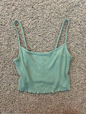 PacSun Ribbed Cropped Cami Tank Top - Mint